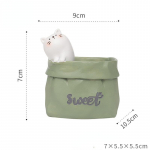 Loominguline p&otilde;hjamaine paberkott, lihakas v&auml;ike lillepott, r&otilde;du kodukaunistus, potilauaga minivaas cat