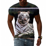 Suvemood Original Tiger graafilised T-s&auml;rgid Meestele 3D Casual Personality Loomamustriga Tr&uuml;kitud l&uuml;hikeste varrukatega T-s&auml;rgid S