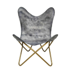 K&auml;sitsi valmistatud Buffalo Grey Nahast Butterfly Tooli Kokkupandav Modern Sling Lounge Accent 36x29.5x29.5 hall v&auml;rv