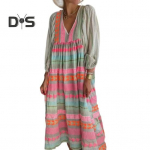 Pullover Daami suvekleit Boheemlaslik trendikas laternavarrukatega Lady Maxi kleit XL roosa