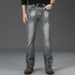 Meeste Micro Flare Denim P&uuml;ksid Retro Nostalgic Denim FIared p&uuml;ksid Meeste Designer Klassikalised teksad Teksad Mehed 28 helesinine v&auml;rv