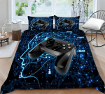 3D-tehnoloogiaga m&auml;ngukonsooli seeria voodipesukomplekt k&otilde;rglahutusega digitaalse printimise m&auml;nguk&auml;epideme, udusulgede teki ja padjap&uuml;&uuml;riga 2/3 t&uuml;kki Baby 100x135cm
