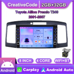 2 Din Androidi autoraadio multimeediumivideopleier Toyota Allion Premio T240 2001-2007 jaoks koos nupunupuga Carplay WiFi 2+32GB 2+32GB