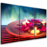 Kolmeosalise pildiga l&otilde;uenditr&uuml;kk Zen Flowers Candle Wellness 60x40 lilla