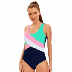 Colorblock seljataga ujumistrikoo Naiste Colorblock ujumistrikoo M must