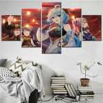 Genshin Impact Klee Venti Anime Figuur M&auml;ngu Plakat Kawaii Toa Sisekujundus Maal Modulaarne Kodu Kaunistamise Tarvikud Laste Seinakunst 20X35 20X45 20X55cm