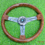 Puidust rool 350 mm Nardi rool Klassikaline Drift Racing Rool Ralli roolirattaga auto wood silver