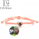 EthShine'i isikup&auml;rastatud 925 h&otilde;bedase ringiga fotok&auml;ev&otilde;ru projektsioon k&auml;ev&otilde;rud kohandatud fotok&auml;ev&otilde;ru paarile m&auml;lestuskingitus naistele Copper Pink B