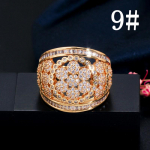 CMM Luxury Glitter Micro Pave Aafrika kuupmeetri tsirkooniumoksiidi lill Dubai kullav&auml;rvi suured kihlas&otilde;rmused naistele 6 kuld