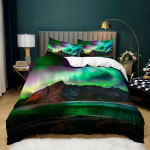 3D Arctic Aurora voodipesukomplekt Ilus maastik tekikate padjap&uuml;&uuml;r 2/3 t&uuml;kki AU180 * 210 t&auml;issuuruses kiiresti kuivav kodusisustus UK Single 135x200cm