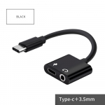 2-&uuml;hes C-t&uuml;&uuml;pi kuni 3,5 mm heliadapteri kaabli laadimisport C-t&uuml;&uuml;pi k&otilde;rvaklappide helikaabel AUX-adapteri kaabel peakomplekti helistamiseks Androidile Type-C to 3.5MM must
