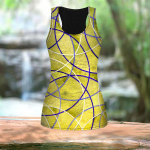 3D sinise joonega prinditud naiste treeningjooga j&otilde;usaali tr&uuml;kitud suves&auml;rgid Suures suuruses vestid XS sinine