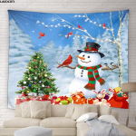 J&otilde;ulud Talvine Lumemees Seeder J&otilde;ulupuu Looduslik maastik Poola Tapery Pagasiruumi Pagasiruumi Maja Elutoa Kaunistus Tapiz 100x75cm