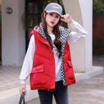 Talvine uus soliidne varrukateta paksendatud vest mood vabaaja lahtine soe mantel v&auml;lismaine stiil vanust v&auml;hendav mitmek&uuml;lgne topp M