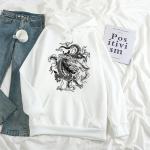Gooti Dragon Print Hoodies Naiste Harajuku Vintage kapuutsiga dressipluus Suurem&otilde;&otilde;tmeline t&auml;navariietus y2k Casual Talvine S&uuml;gismantel Grunge S must