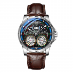 AILANG Uued &Scaron;veitsi k&auml;ekellad Kahekordsed Tourbilloni automaatsed mehaanilised k&auml;ekellad meestele, nahast v&ouml;&ouml;