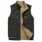 Pluss 9xl vest, meeste puuvillane kahepoolne taktikaline vest, paljude taskutega varrukateta jakk Chalecos Para Hombre mantel meestele 9XL