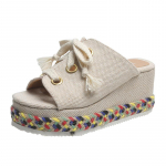 Kanepn&ouml;&ouml;riga punutud pitsilised kiilusandaalid, naiste paksud platvormid, l&otilde;uendist sussid, naiste 2022. aasta suvemood paksutallalised pl&auml;tud 35