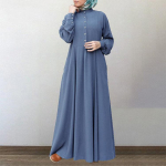 Naiste s&uuml;gisene moslemi kott-pikk kleit Abaya Kaftan t&auml;isvarrukatega massiivne &uuml;lisuur p&auml;ikesekleit XXXXL gray