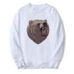 Kampsun Harajuku Crew Neck Sviiter Bullet Tooth Bear Print Fashion Lahtine valge Suur suurus Xs-5Xl Top 2XL valge