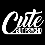 Cute But Psycho kleebis auto vin&uuml;&uuml;lkleebise veekindlal kaunistusauto kleebistel 15x9cm valge