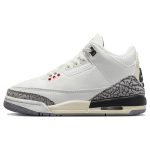 Air Jordan 3 Retro GS White Cement Reimagined Laste tossud Summit-White Fire-Red Black DM0967-100 35.5 gray