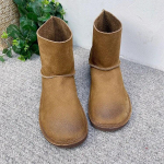 Johnature Vintage k&auml;sitsi valmistatud ehtsast nahast l&uuml;hikesed saapad &uuml;hev&auml;rvilised pehmest veisenahast mitmek&uuml;lgsed naiste lamedad saapad 37 khaki