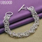 925 Sterling Silver Circle K&auml;ev&otilde;ru Fashion Gift Peoehted 20cm
