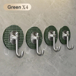 4 tk Luksuslik seinakonks Vannituba K&ouml;&ouml;k Isekleepuvad konksud Ilma augustamata k&auml;ter&auml;tikuhoidja riidepuu ukse taga V&otilde;tmekoti konksud Kodukaunistus 4pcs roheline