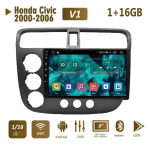 9-tollise Android-autoraadio Honda Civic 2000- 2006 jaoks Auto multimeedia videopleier Autostuudio Raadio GPS-navigatsioon WIFI 1+16GB