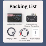 Bluetooth 5.0 heliadapteri vastuv&otilde;tja saatja 40M HD madala latentsusega 3-&uuml;hes traadita Bluetooth-adapter USB 3,5 mm AUX-pistikupesa RCA telerile, arvuti k&otilde;rvaklapid