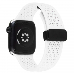 Magnetiline spordisilikoonrihm Apple Watchi jaoks 49mm 45mm 44mm 41mm 40mm 42mm 38mm kummipael IWatchi seeria jaoks 9 8 7 6 5 4 Se Ultra 2 38mm 40mm 41mm valge