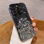 Glitter fooliumpulbri &uuml;mbris iPhone 15 14 Pro Max 13 12 11 Pro Max XS Max XR X Bling &uuml;mbris jaoks iPhone SE 2020 8 7 Plus pehme TPU l&auml;bipaistev kate iPhone 7 must