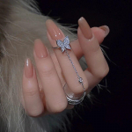 Topelts&otilde;rmega ketis&otilde;rmused naistele S&otilde;rmusekomplekt Tassel Butterfly Cross Punk Rings Ehted Naiste Mood HipHop Ehted