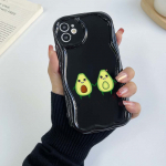 Samsung Galaxy A25 iPhone 15 jaoks Xiaomi Poco X6 Pro Redmi 12c Huawei Honor 90 telefoni&uuml;mbrised NY8 Delicious Avokaadokunsti eksklusiivne Kreemmustriline pehme &uuml;mbris for iPhone 15 Plus must
