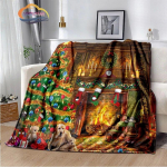 Christmas Series Flanell Cashmire Tekk J&otilde;uluvana mustriga Mugav soe diivanvoodi kingitekk 75x90cm