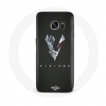 &Uuml;mbris Samsung Galaxy S6 Vikings Series 6. hooaja logoga V M&otilde;&otilde;gahall must taust