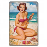 Vintage Summer Pin Up T&uuml;drukud Tahvel Metallist plekksildid Sisustus Rannapuhkuse Metallist plakatid Avaleht Seinakunst Toakaunistus 20x30cm