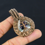 Natural Tree Of Life Sage Amethyst Gemstone Copper Wire Wrap Pendant 2.17 r2s38