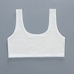 Lastele puuvillane sporditreening rinnahoidja aluspesu t&uuml;drukute treeningrinnahoidja Crop Top 8&ndash;14 aastat one size valge