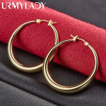 URMYLADY 925 Sterling Silver 3,5 cm &Uuml;mmargused k&otilde;rvar&otilde;ngad kvaliteetsed 18K kullast k&otilde;rvar&otilde;ngad Moeehted Pulmad