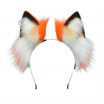 Faux Animal Ears Plush peapael Cosplay Party Halloween K&auml;sitsi valmistatud pl&uuml;&uuml;sist riidest juukser&otilde;ngas elastne raam Faux Fox k&otilde;rvade peapael oranž
