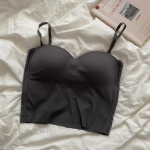 &Otilde;mblusteta Camisole naistele Fitness Crop Tops Suvised &otilde;hukesed Elegantsed Seksikad Igati sobivad vabaaja &uuml;hes t&uuml;kis j&auml;&auml;siidist aluspesu s&auml;rk One Size (40-60kg) kohv