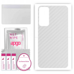 apgo Protective Skin Sticker for the back compatible with Tecno Pop 6 Go, Wrap Film, Foil, Vinyl - Pattern Transparent Carbon