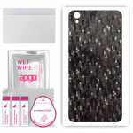 apgo Protective Skin Sticker for the back compatible with Oppo F7, Wrap Film, Foil, Vinyl - Pattern Carbon Black Pixel