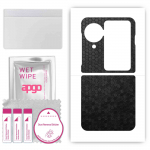 apgo Protective Skin Sticker for the back compatible with Oppo Find N3 Flip, Wrap Film, Foil, Vinyl - Pattern Black Honeycomb