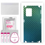 apgo Protective Skin Sticker for the back+sides compatible with Realme 9 Pro, Full Wrap Film, Foil, Vinyl - Pattern Carbon Chameleon CAKA1