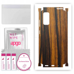 apgo Protective Skin Sticker for the back+sides compatible with Samsung Galaxy S20 Ultra 5G, Full Wrap Film, Foil, Vinyl - Pattern Tigerwood