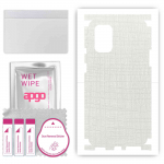 apgo Protective Skin Sticker for the back+sides compatible with OnePlus 8T, Full Wrap Film, Foil, Vinyl - Pattern White Fabric