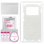 apgo Protective Skin Sticker for the back+sides compatible with Xiaomi Poco M4 Pro, Full Wrap Film, Foil, Vinyl - Pattern White Fabric